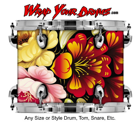 Buy Drum Wrap Abstractone Flowers Drum Wrap