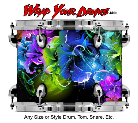 Buy Drum Wrap Abstractthree Flowers Drum Wrap