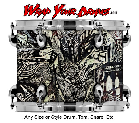 Buy Drum Wrap Beserk Manic Drum Wrap