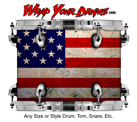 Buy Drum Wrap Flag American Grunge Drum Wrap
