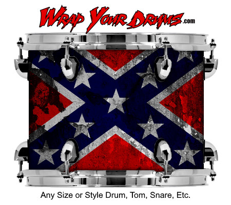 Buy Drum Wrap Flag Confederate Grunge Drum Wrap