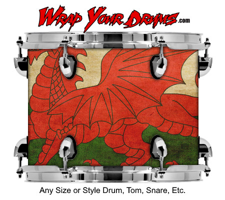 Buy Drum Wrap Flag Dragon Drum Wrap