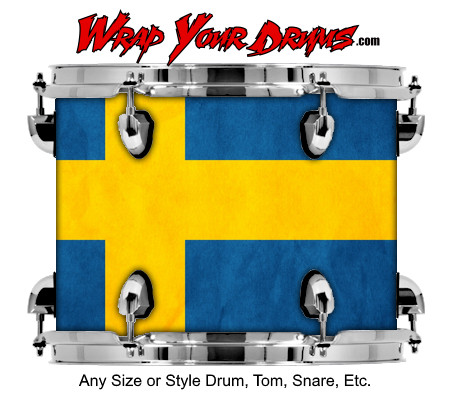 Buy Drum Wrap Flag Sweden Drum Wrap