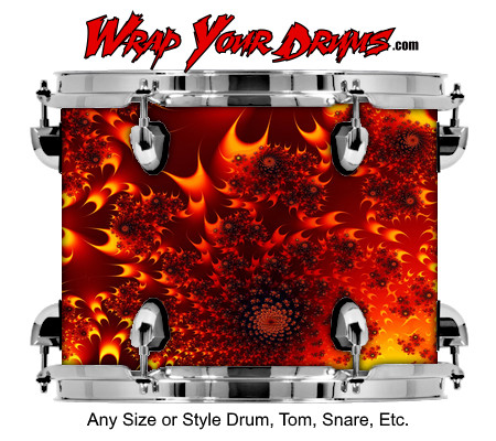 Buy Drum Wrap Fractal Fire Drum Wrap