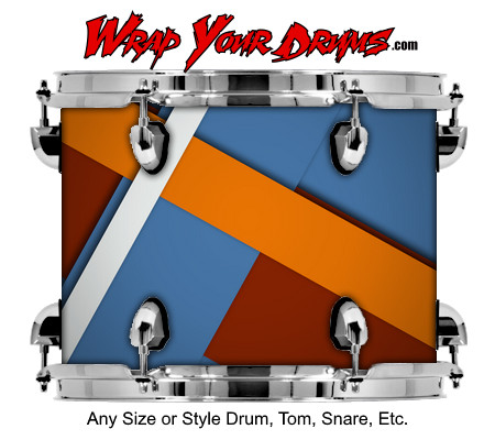 Buy Drum Wrap Geometric Blue Drum Wrap