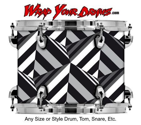Buy Drum Wrap Geometric Bw Drum Wrap