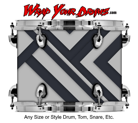 Buy Drum Wrap Geometric Grey Drum Wrap