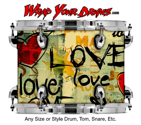 Buy Drum Wrap Graffiti Love Dark Drum Wrap