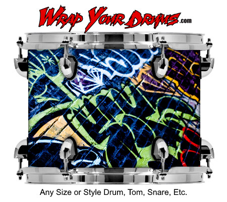 Buy Drum Wrap Graffiti Neon Drum Wrap