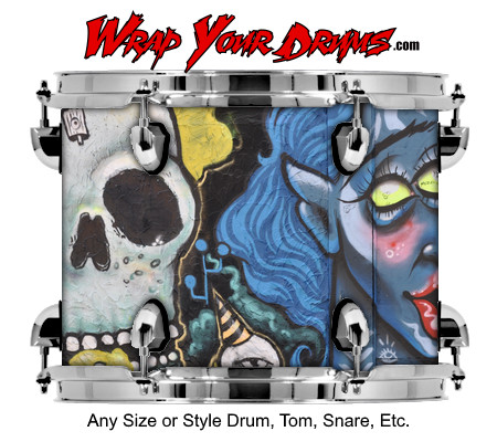 Buy Drum Wrap Graffiti Skull Drum Wrap