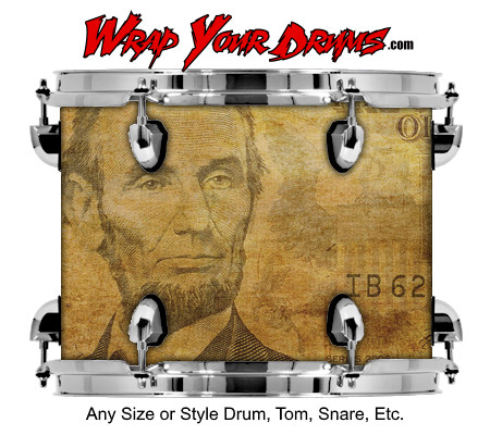 Buy Drum Wrap Grunge Cash Drum Wrap