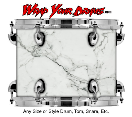 Buy Drum Wrap Marble White Drum Wrap