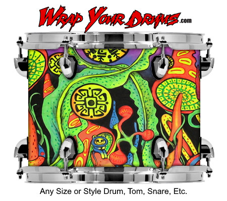 Buy Drum Wrap Psychedelic Alien Drum Wrap