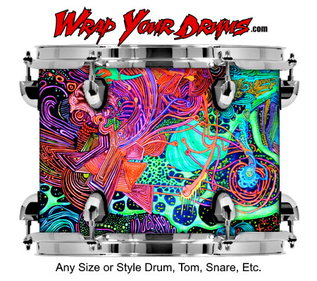 Buy Drum Wrap Psychedelic Cell Drum Wrap