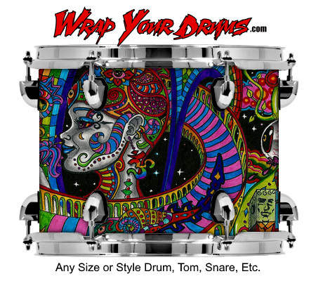 Buy Drum Wrap Psychedelic Open Drum Wrap