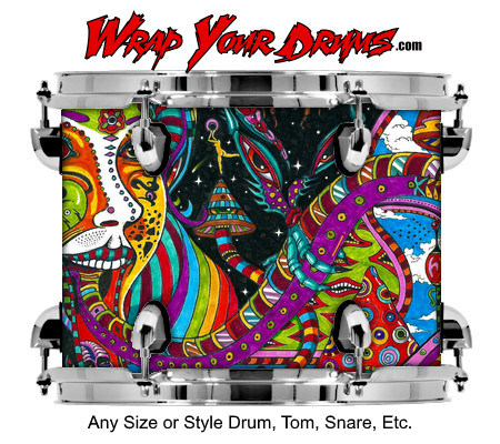 Buy Drum Wrap Psychedelic She Left Drum Wrap