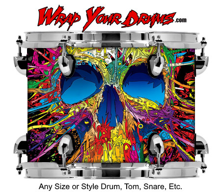 Buy Drum Wrap Psychedelic Skull Drum Wrap