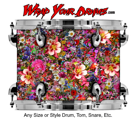 Buy Drum Wrap Trippy Flowers Drum Wrap