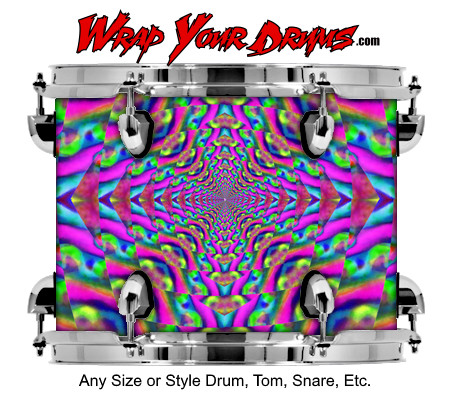 Buy Drum Wrap Trippy Peacock Drum Wrap