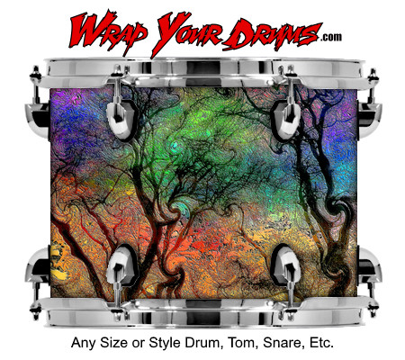 Buy Drum Wrap Trippy Trees Drum Wrap